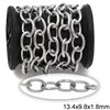 Stainless Steel Oval Link Chain Rope Texture 14.3x8.5x1.8mm