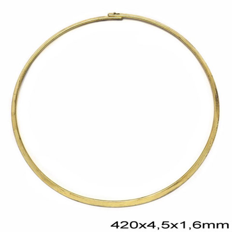 Brass Wire Collar Necklace 420x4.5x1.6mm