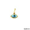 Gold Pendant with Glass Evil Eye 5x8mm K14 0.22gr