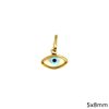 Gold Pendant with Mop-shell Evil Eye 5x8mm K14 0.23gr