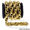 Stainless Steel Twisted Oval Link Chain Line Textured 14x11x3.6mm