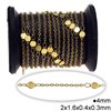 Stainless Steel Oval Link Chain 2x1.6x0.4x0.3mm with Round Spacer 4mm