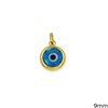 Gold Pendant with Glass Evil Eye in Cup 9mm K14 0.7gr