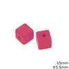 Plastic Square Bead 15mm, with Hole 3.5mm