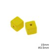 Plastic Square Bead 15mm, with Hole 3.5mm