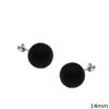 Silver 925 Earrings with Lava 14mm