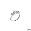 Silver925  Ring with Zircon 6mm