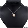 Stainless Steel Necklace Disk with Beads 16-18mm