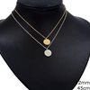 Stainless Steel Necklace with Round Tag 12mm,45cm