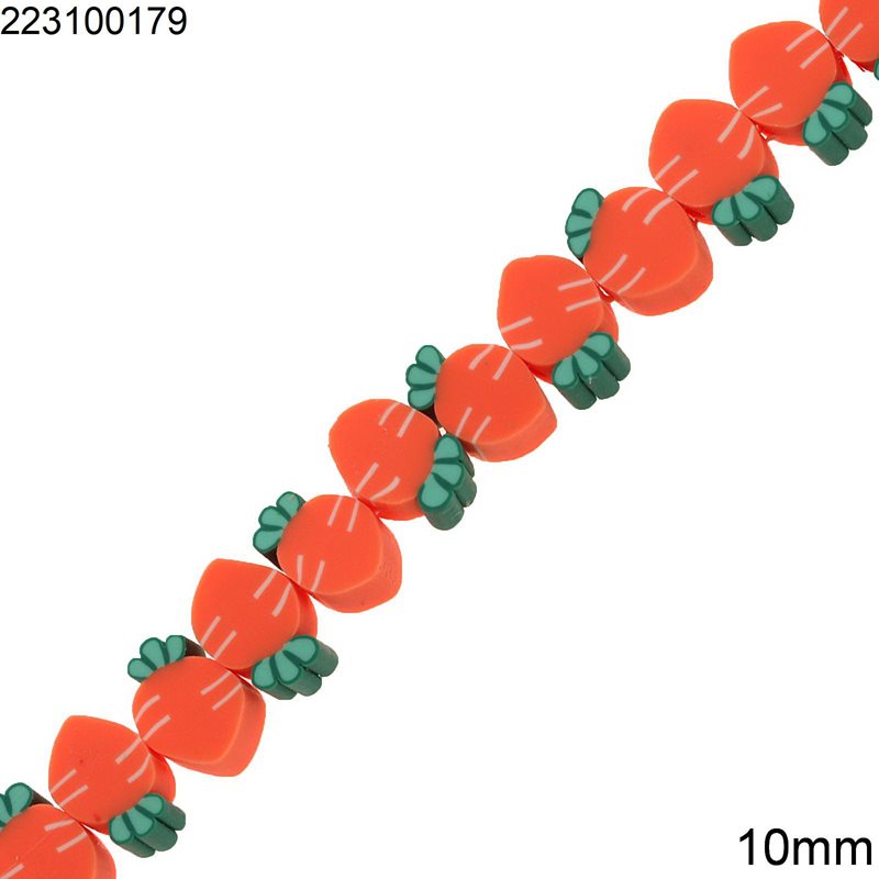 Polymer Clay Carrots Beads 10mm