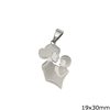 Stainless Steel Pendant Mother with Baby 28x30mm