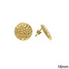 Stainless Steel Round Earring Stud Embossed 16mm with Hole