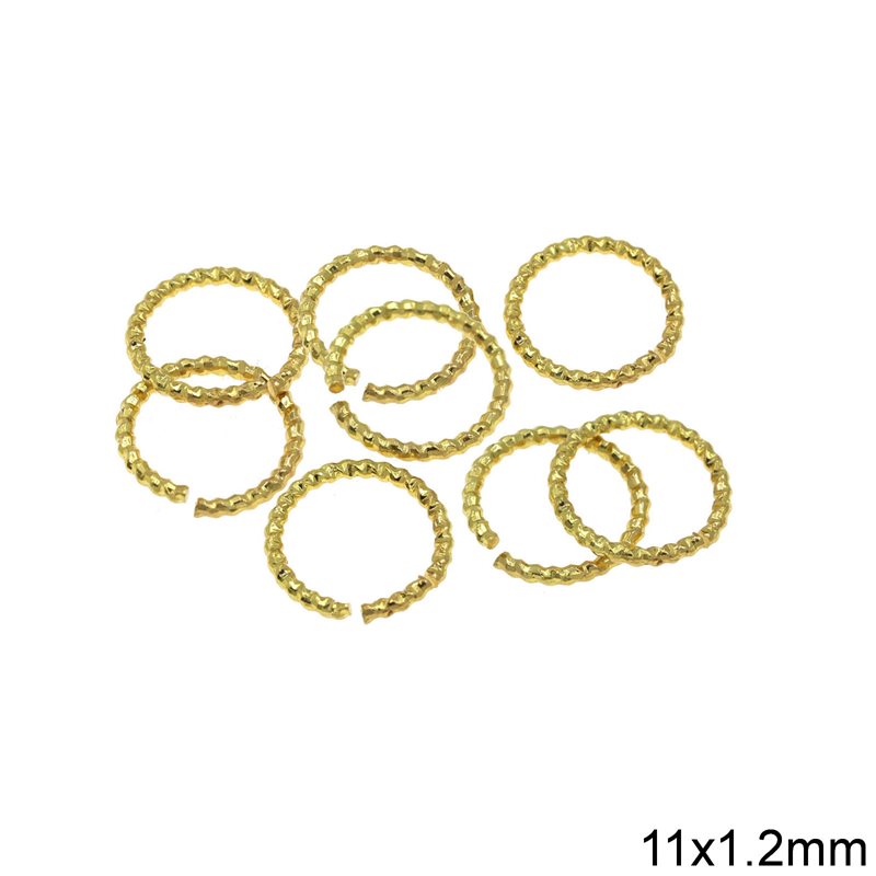 Brass Twisted Jump Ring 11x1.2mm