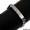Stainless Steel Bracelet with Gourmette Chain and Tag 8x40mm