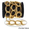 Aluminium Gourmette Chain Double Ring 21x14x1.9mm, Gold color