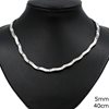Silver 925 Necklace with Meander and Mop-shell 5mm,40cm