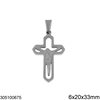 Stainless Steel Pendant Cross with Jesus 6x20x33mm
