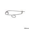 Platinum Safety Pin with Loop 25mm K14 