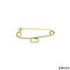 Gold Safety Pin with Loop 24mm K14 0.32gr