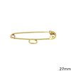 Gold Safety Pin with Loop 27mm K9 0.4gr