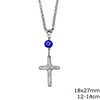 Stainless Steel Car Amulet Cross 18x27mm with Evil Eye,12-14cm