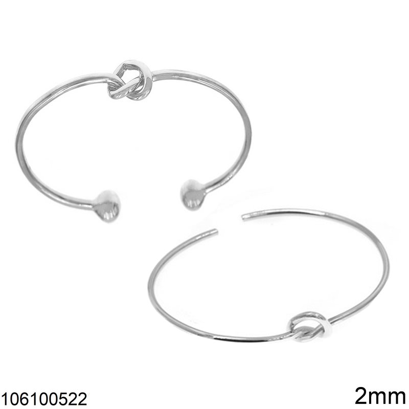 Silver 925 Cuff Bracelet with Knot 12mm