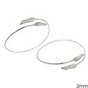 Silver 925 Bangle Bracelet 2mm with Feather 