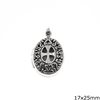 Silver 925  Oval Locket Pendant with Cross 17x25mm