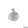 Silver  925 Locket Round Pendant with Fairy 23mm