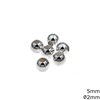 Silver 925 Bead  5mm, Hole 2mm