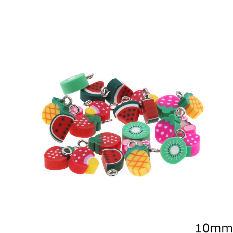 Polymer Clay Vegetables and Fruits Pendant 10mm
