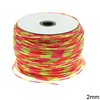Rubber Cord Transparent with Thread in 3 Neon Colors 2mm