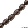 Mop-shell Oval Beads Pearl Plated 16x20mm