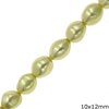 Mop-shell Oval Beads Pearl Plated 10x12mm