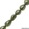 Mop-shell Oval Beads Pearl Plated 10x12mm