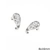 Silver 925 Earrings Meander 8x16mm