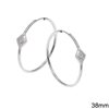 Silver 925 Earring Hoops with Meander 38mm
