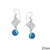 Silver 925 Earrings with Meander and Round Evil Eye 27mm