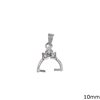 Silver 925 Bail Connector Bale Pinch Clasp Pendant 10mm with Zircon