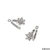 Silver Bail Connector Bale Pinch Clasp Pendant 14mm with Zircon
