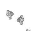 Silver Bail Connector Bale Pinch Clasp Pendant Swan 14mm with Zircon