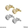 Stainless Steel Cufflinks with Cup 12mm