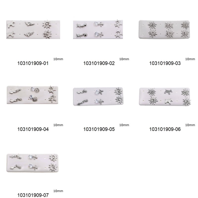 Σκουλαρίκια Ασημένια 925  Παιδικά σε Διάφορα Σχέδια Ροδιομένα 10mm