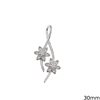 Silver 925 Pendant Daisies with Zircon 30mm