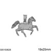 Stainless Steel Pendant Horse 19x25mm