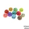 Plastic Round Bead "Smile" 9.5mm with 2mm Hole
