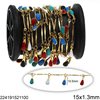 Stainless Steel Bar Link Chain 15x1.3mm with Enameled Pearshape 10.5mm