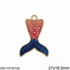 Casting Pendant Fish Tail with Enamel 27x18.5mm