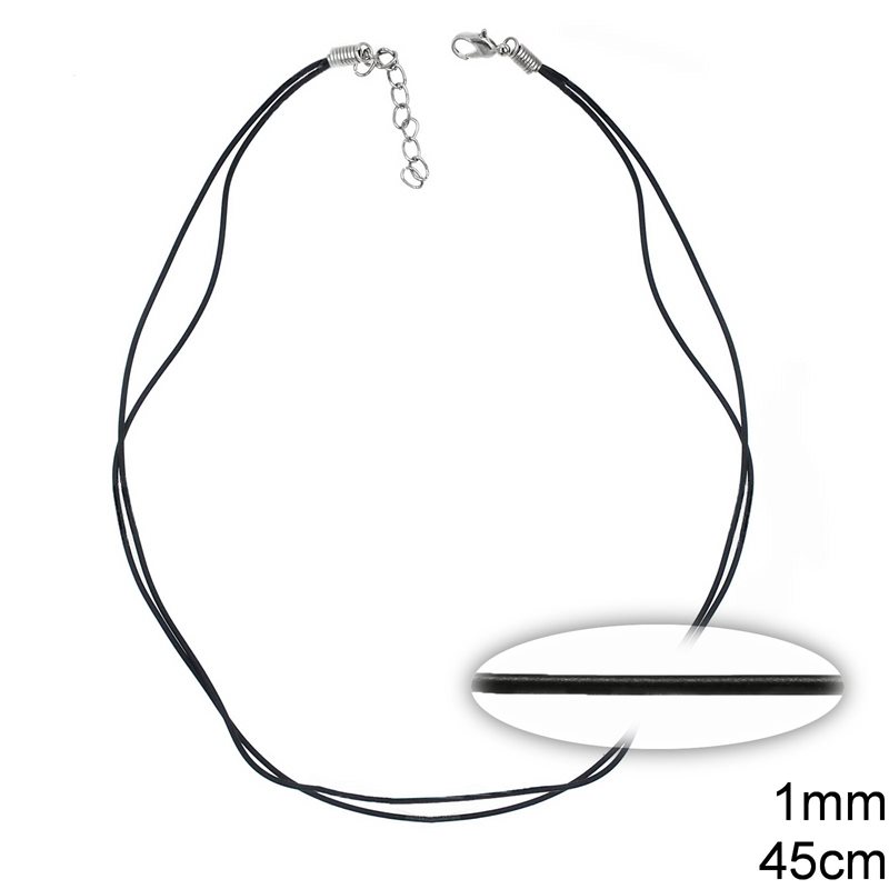 Double Elastic Plastic Cord Necklace 1mm-45cm