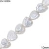 Freshwater Pearl Flat Heart Beads 10mm